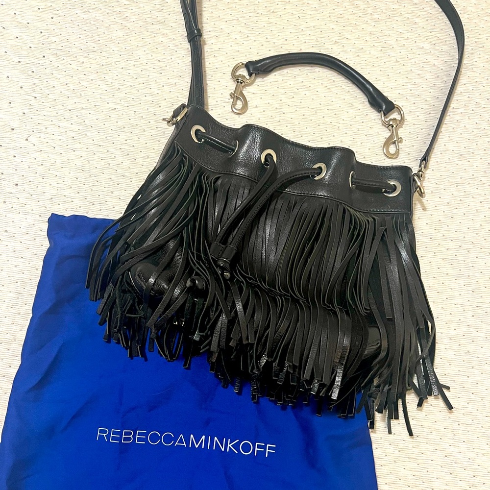 Rebecca minkoff bucket fringe bag